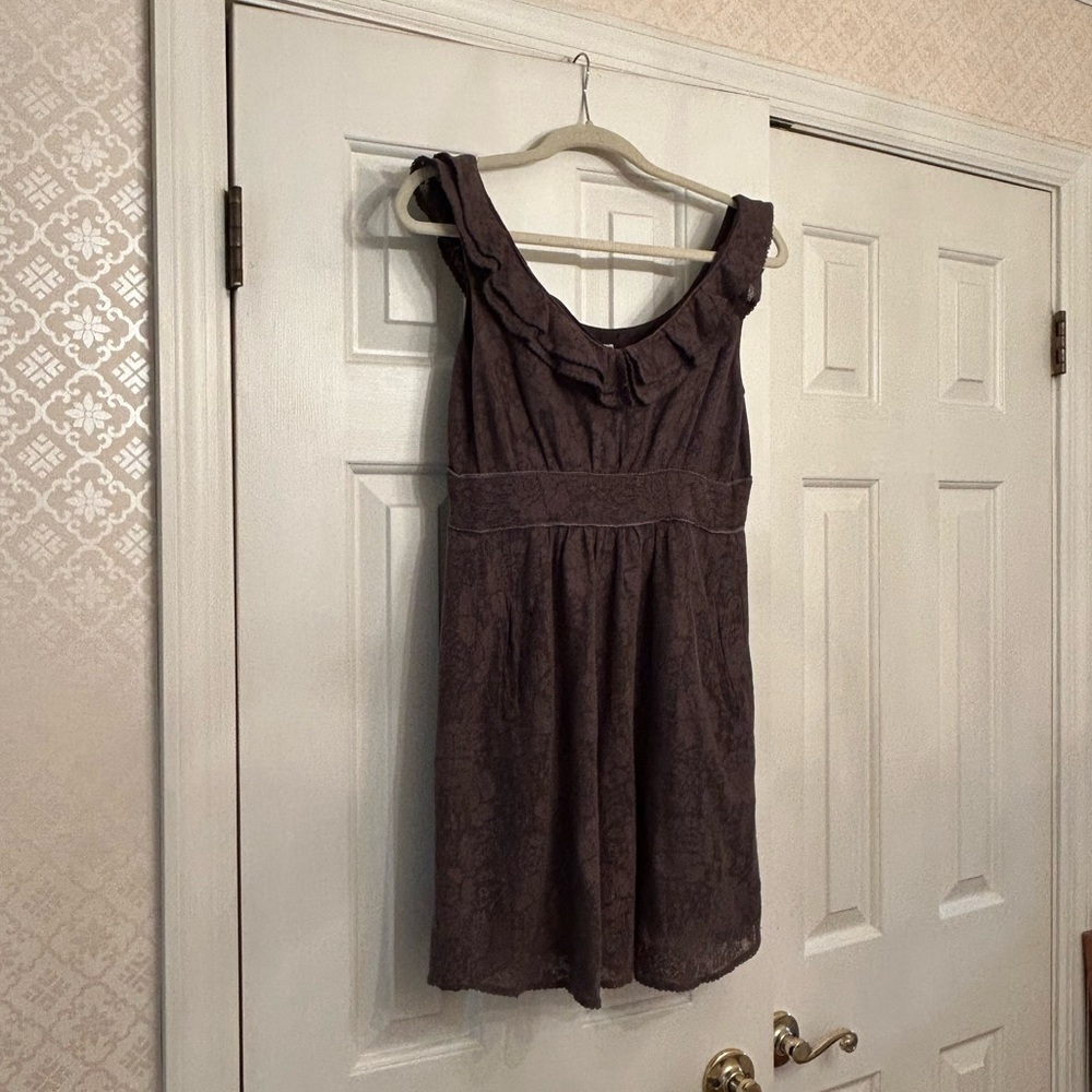 Maeve Textured Lace Dress in Deep Gray